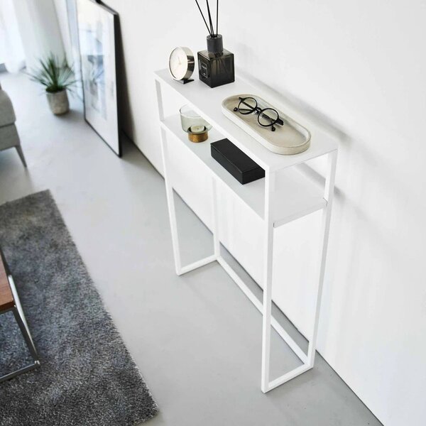 Tavolo consolle bianco in metallo 18x60 cm Tower – YAMAZAKI