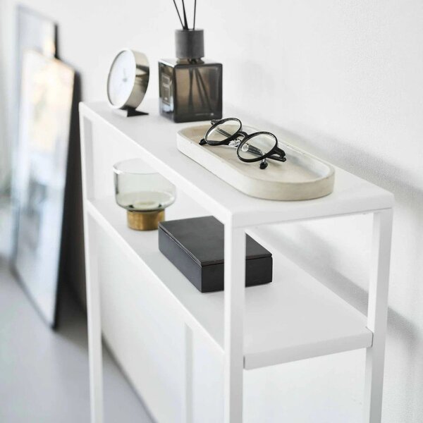 Tavolo consolle bianco in metallo 18x60 cm Tower – YAMAZAKI