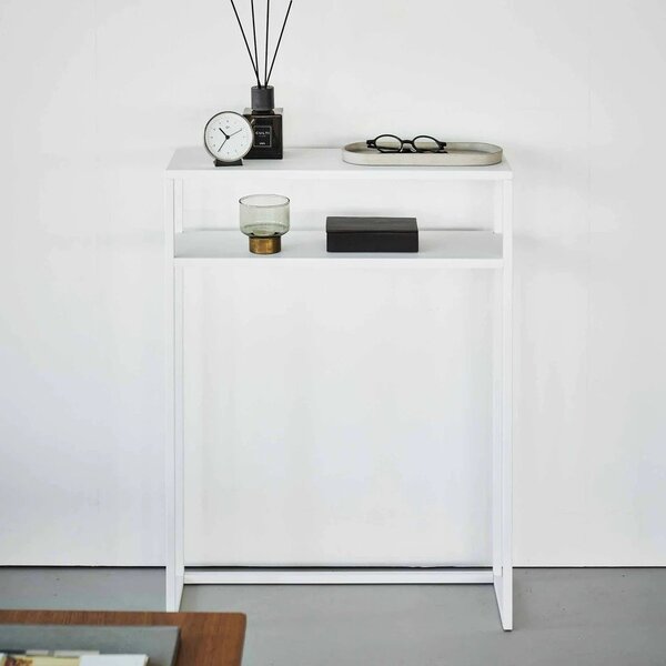 Tavolo consolle bianco in metallo 18x60 cm Tower – YAMAZAKI
