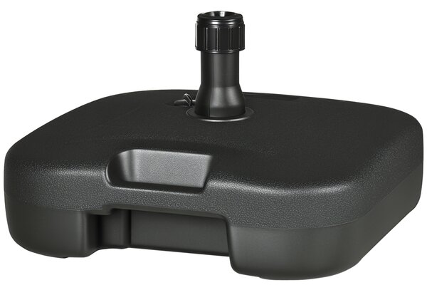 Outsunny Base per Ombrellone Riempibile con Acqua e Sabbia, Carico Massimo 30kg ,HDPE, 46x45x26 cm Nero |Aosom