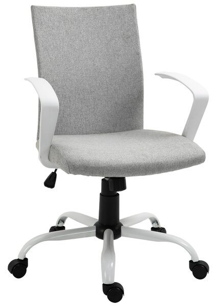 Vinsetto Poltrona da Ufficio Girevole con Funzione di Dondolo,sedia ufficio Altezza Regolabile e Ergonomica, in Tessuto, Grigio Chiaro | Aosom Italy