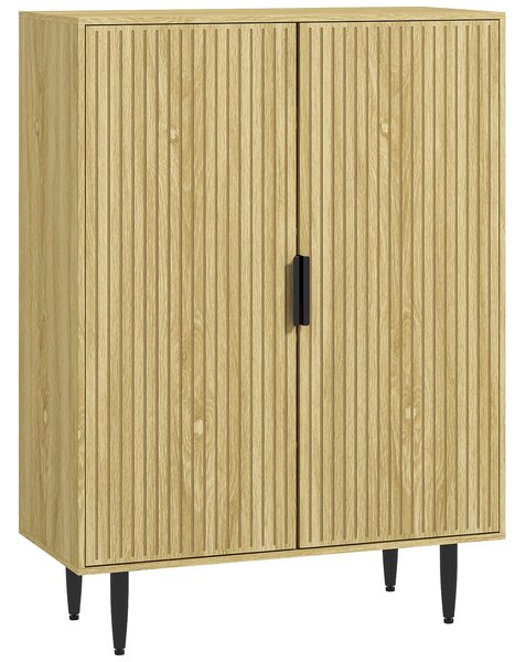 HOMCOM Armadio scarpiera Salvaspazio con 4 Ripiani Regolabili su 3 diversi livelli, Gambe in metallo per 15 Paia di Scarpe, 80x38x110cm, Rovere|Aosom Italy