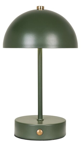 Lampada da tavolo LED verde scuro con paralume in metallo (altezza totale 25 cm) Holt – House Nordic