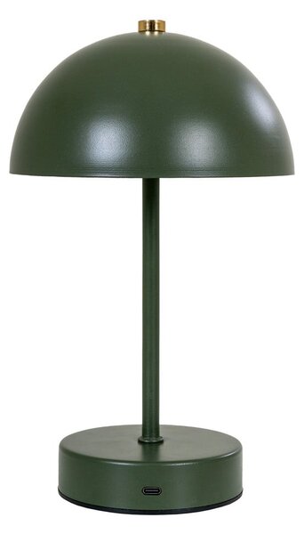 Lampada da tavolo LED verde scuro con paralume in metallo (altezza totale 25 cm) Holt – House Nordic