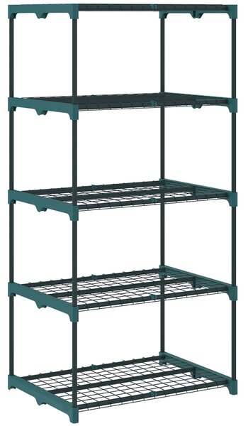 Outsunny Portapiante a 5 Livelli Aperti in Acciaio e Plastica, 67x49x138 cm, Verde Scuro | Aosom Italy
