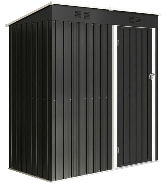 Outsunny Capanno Giardino Metallo 163x90x179 cm, Porta Chiudibile, Prese d'Aria, Grigio Scuro | Aosom Italy