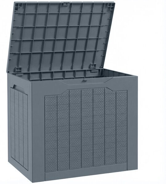 Outsunny Baule da Giardino con Maniglie, Contenitore Porta Attrezzi Impermeabile, 56x41x50 cm, Grigio Chiaro | Aosom Italy