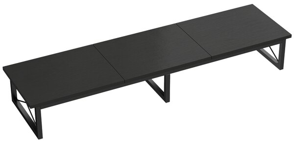 HOMCOM Supporto Scrivania per Monitor con Scomparti e Portaoggetti, Nero | Aosom Italy