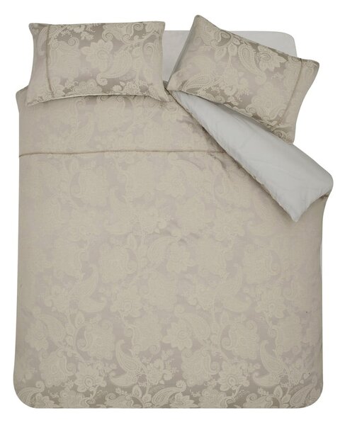 Set copripiumino e federa marrone chiaro in jacquard per letto matrimoniale 200x200 cm Opulent Jacquard – Catherine Lansfield