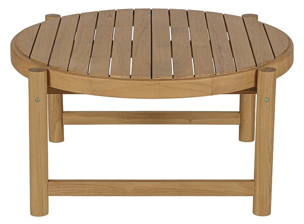 Tavolino da giardino rotondo in legno massello di teak D80 cm MOANA