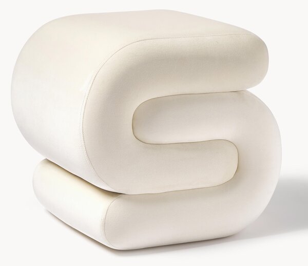 Pouf imbottito in velluto Merle