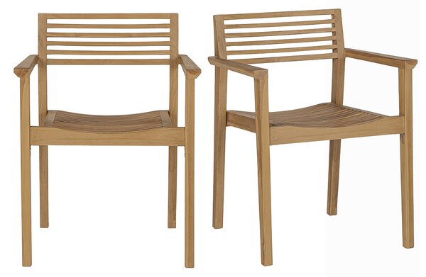 Sedie da giardino impilabili in legno di teak massiccio (lotto di 2) KAYU