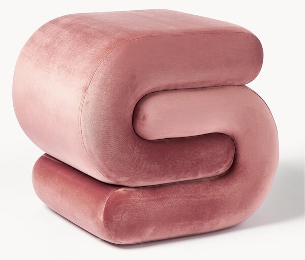 Pouf imbottito in velluto Merle
