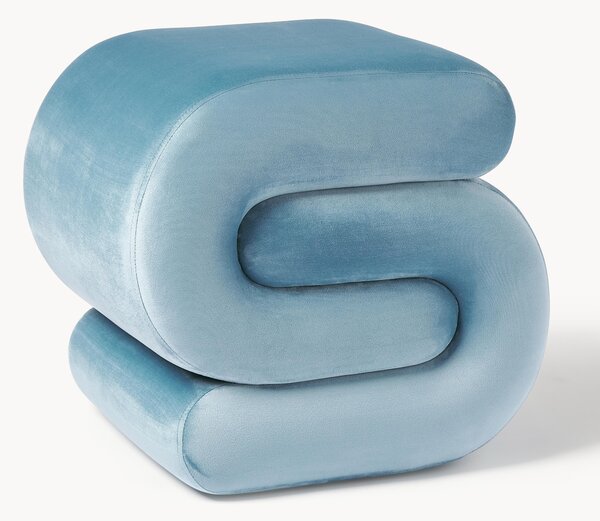 Pouf imbottito in velluto Merle