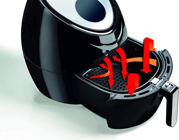 Ariete Friggitrice ad Aria Capacit 5.5 Litri Potenza 1800 Watt con Timer colore Nero - 4618 Airy Fryer XXL