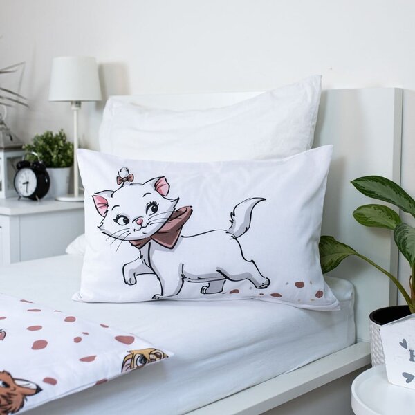 Set copripiumino e federa da bambini bianco in cotone per culla 100x135 cm Marie Cat "Friends" – Jerry Fabrics