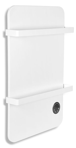 Pannello riscaldante a infrarossi Eikuavons da 600W, con connessione Wi-Fi, 2 portasciugamani, timer, termostato e telecomando, colore bianco