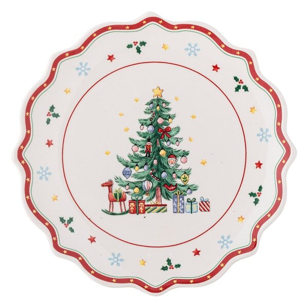 Piatto da portata rosso/color crema in ceramica a tema natalizio ø 17 cm Naive – Bloomingville