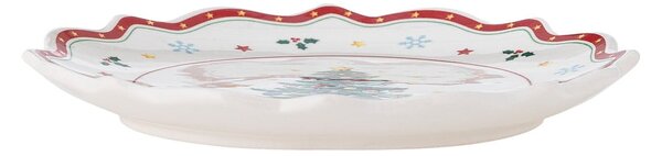 Piatto da portata rosso/color crema in ceramica a tema natalizio ø 17 cm Naive – Bloomingville