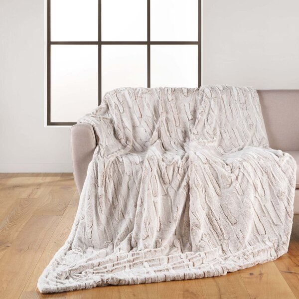 Coperta beige in micropile 180x220 cm Lynx – douceur d'intérieur
