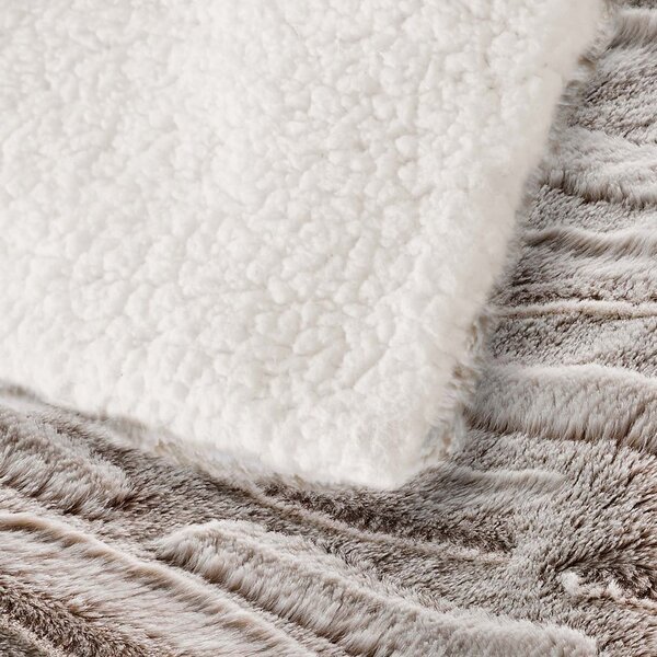 Coperta beige in micropile 180x220 cm Lynx – douceur d'intérieur