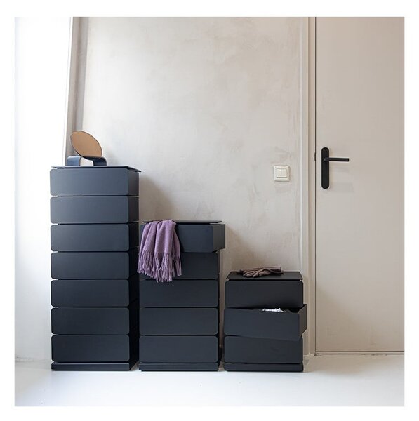 Cassettiera nera in metallo 37x72x26 cm Joey – Spinder Design