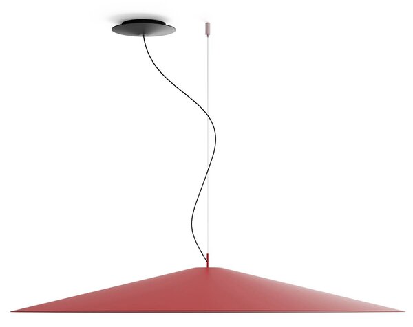 Luceplan Koinè LED a sospensione Ø 110 cm rosso