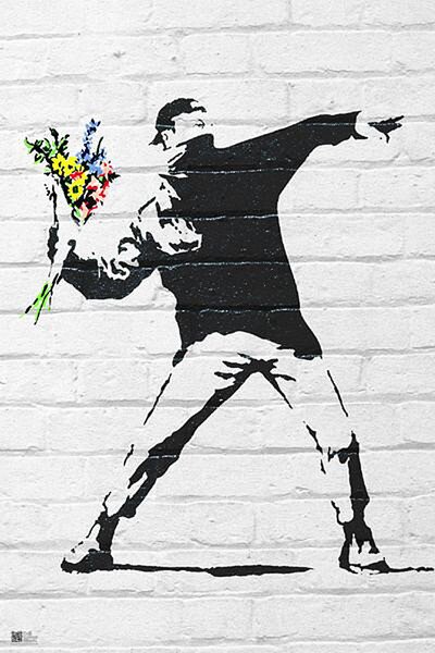 Posters, Stampe Banksy street art - Graffiti Throwing Flow, (61 x 91.5 cm)