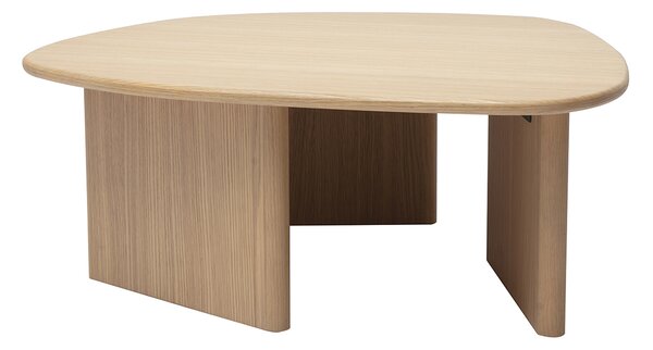 Tavolino basso forma organica in legno chiaro quercia L85 cm ONDINE