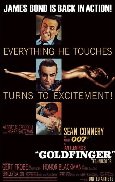 Posters, Stampe James Bond 007 goldfinfer-excitement, (61 x 91.5 cm)