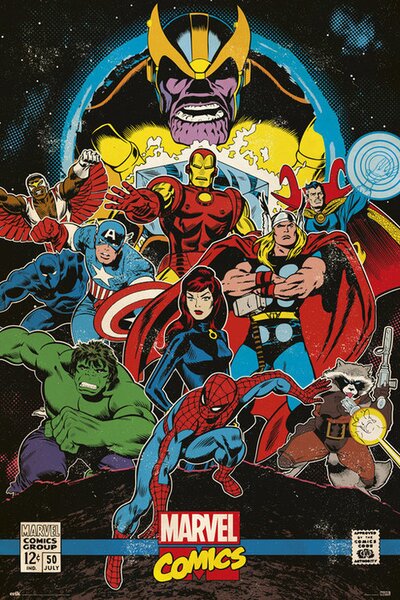 Posters, Stampe Marvel Comics - Infinity Retro, (61 x 91.5 cm)
