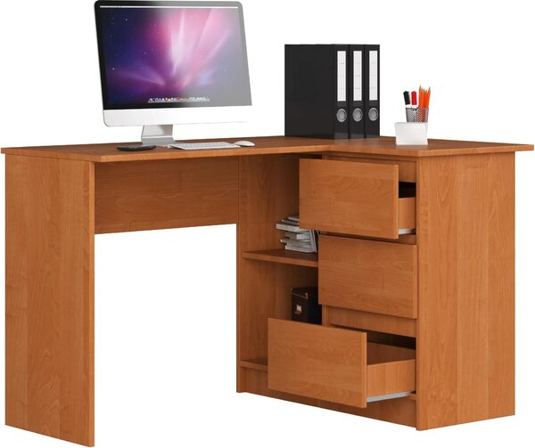 Scrivania ad angolo in olio con 3 cassetti e design moderno B16 CLP