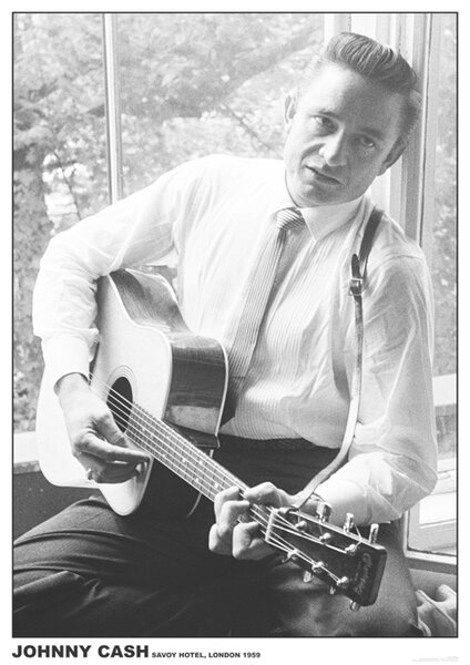 Posters, Stampe Johnny Cash - 2 Guitar, (59.4 x 84.1 cm)
