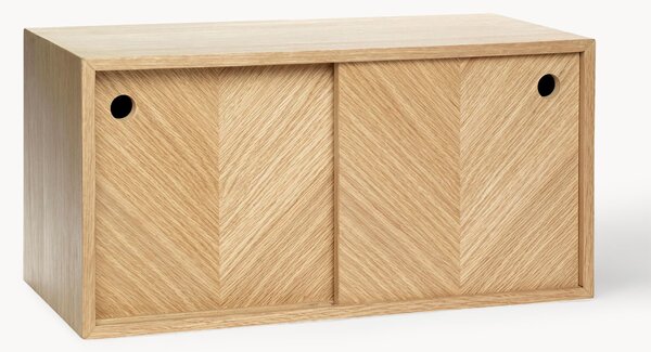 Credenza da parete in legno di quercia con motivo spina di pesce Herringbone