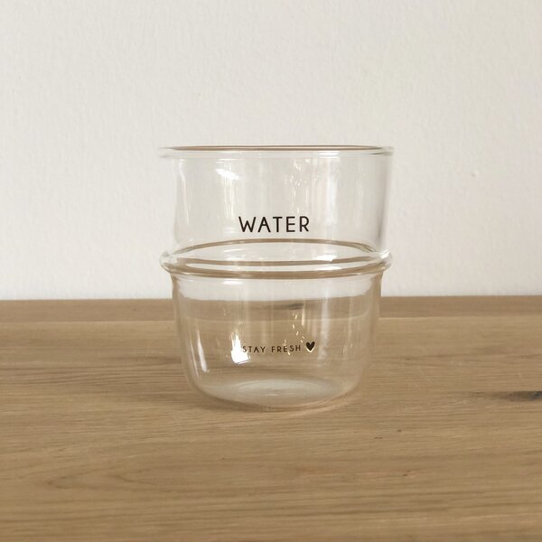Bastion Collection Bicchiere "Water Stay Fresh" in Vetro Trasparente 8x9 cm