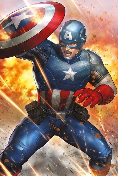 Posters, Stampe Captain America - Under Fire, (61 x 91.5 cm)