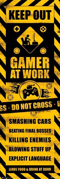Posters, Stampe Gamer at Work, (53 x 158 cm)