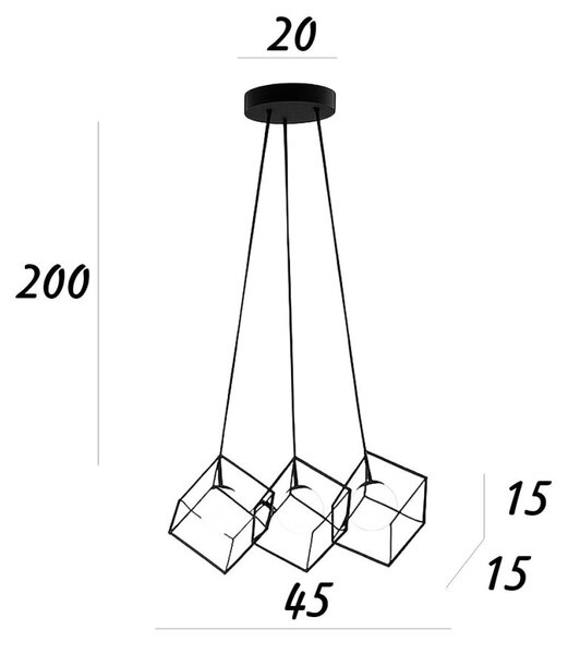 Lampadario perenz cube 8146 g9 led 15x15 cubo metallo oro opaco gabbia multiluce - Perenz