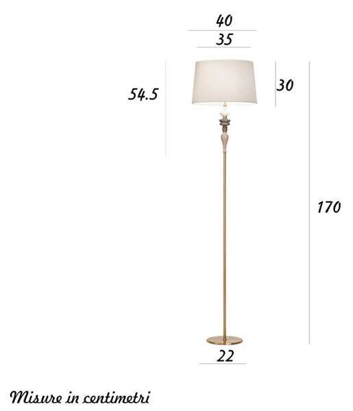 Piantana classica perenz abaco 8512 mc e27 led metallo ceramica paralume tessuto - Perenz