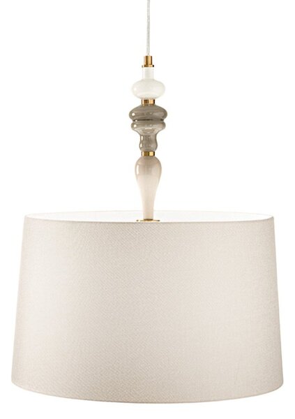 Lampadario classico perenz abaco 8510 mc e27 led metallo ceramica paralume tessuto - Perenz