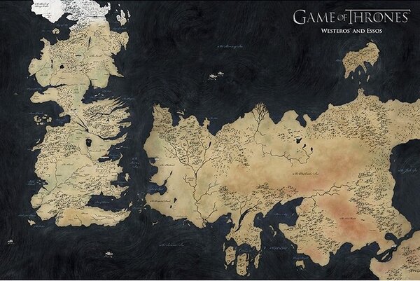 Posters, Stampe Game of Thrones - Westeros Map, (91.5 x 61 cm)
