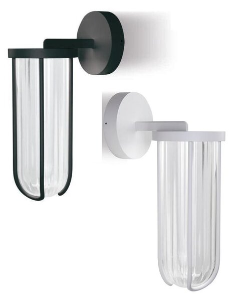 GOCCIA APPLIQUE DA ESTERNO IP54 IN ALLUMINIO BIANCO O NERO LED 12W LUCE 3000K E 4000K DI SOVIL