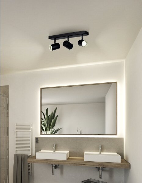 Eglo 901966 - Faretto da bagno CONSUMA 3xGU10/5W/230V IP44 nero