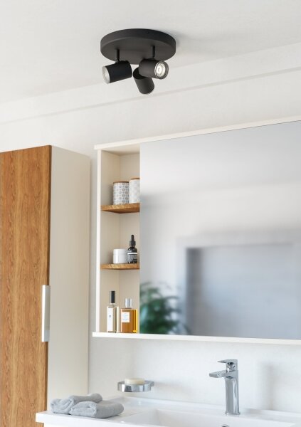 Eglo 901965 - Faretto da bagno CONSUMA 3xGU10/5W/230V IP44 nero