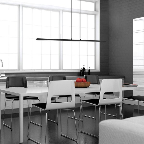Steinhauer Lampada LED a sospensione Bande, 150 cm up/down, nera, CCT, dimmerabile, Nero, Soggiorno / Sala da pranzo, Metallo, Moderno