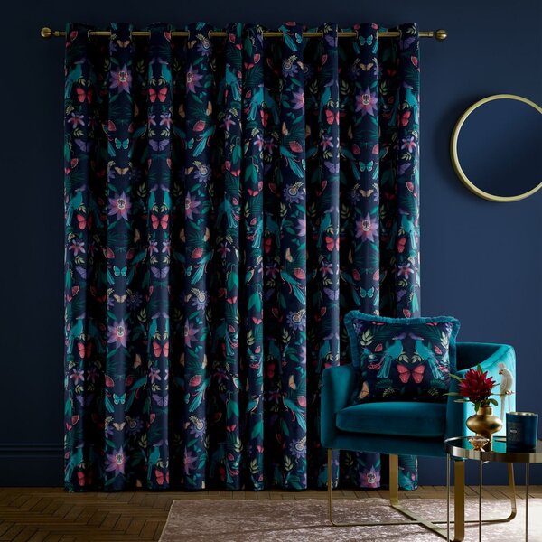 Tende in set blu 2 pz 117x229 cm Mya Tropical Bird – Catherine Lansfield