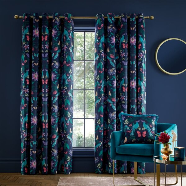 Tende in set blu 2 pz 117x229 cm Mya Tropical Bird – Catherine Lansfield
