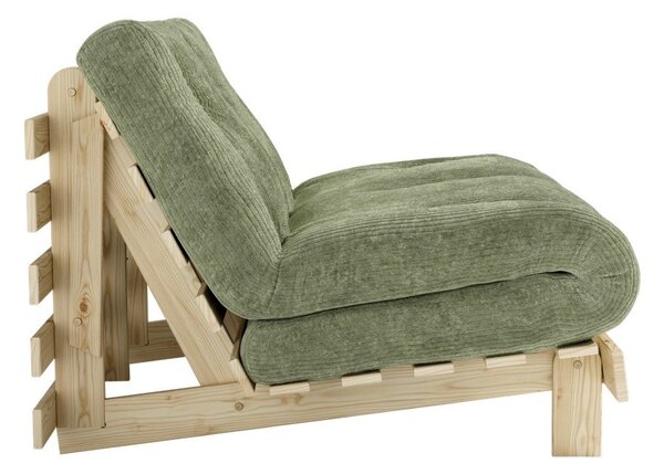 Divano verde allungabile con rivestimento in velluto a coste 140 cm Roots – Karup