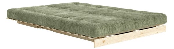 Divano verde allungabile con rivestimento in velluto a coste 140 cm Roots – Karup