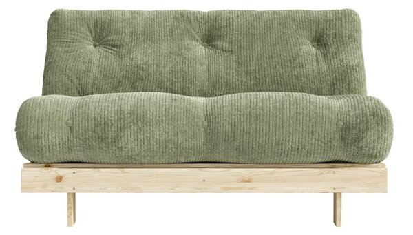 Divano verde allungabile con rivestimento in velluto a coste 140 cm Roots – Karup